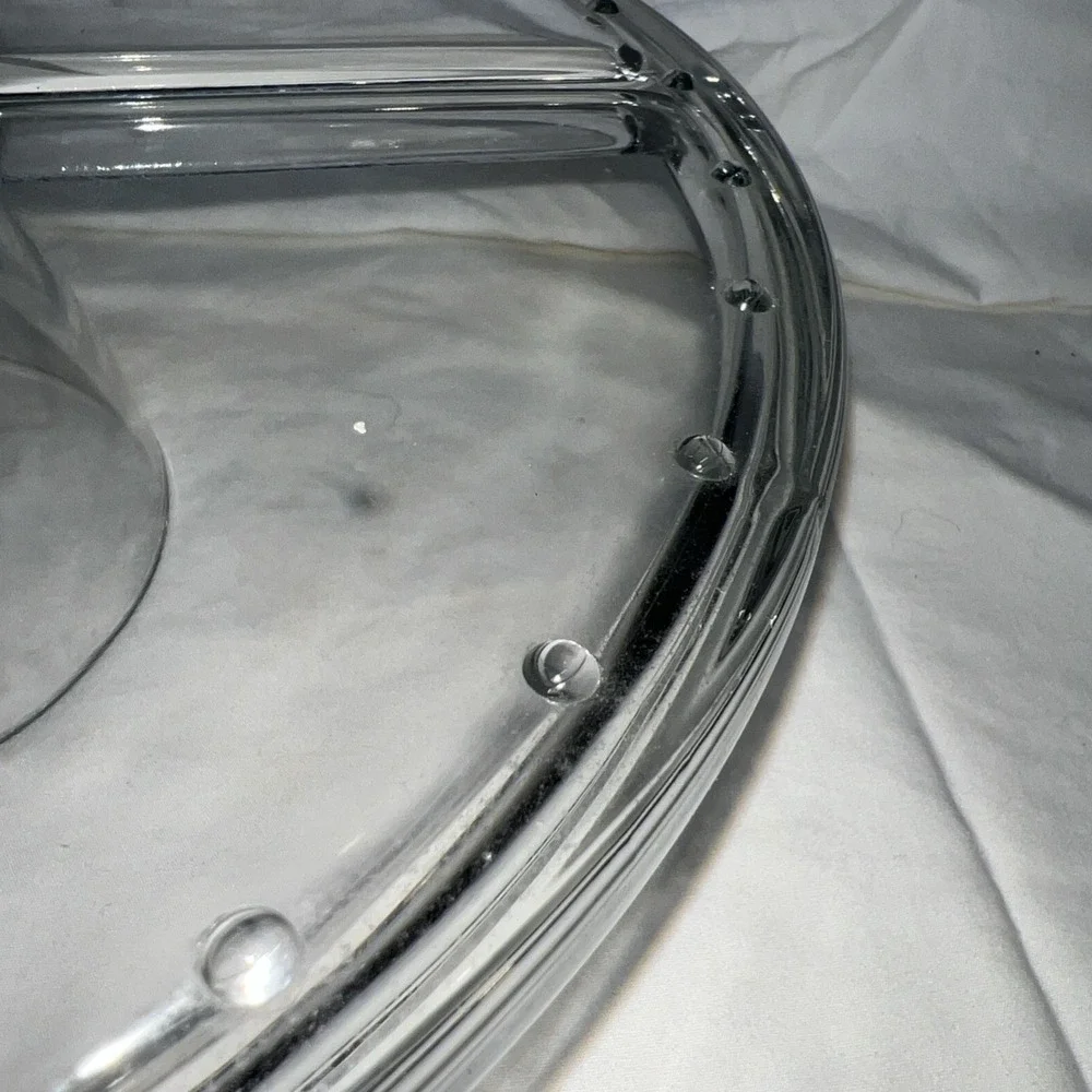 NIB Gallerie Glass Pedestal Cake‎ Plate W/ Dome Cover 4-in-1 Bowl, Divided Plate